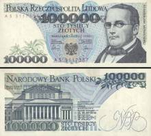*100 000 Zlotych Poľsko 1990, P154a UNC - Kliknutím na obrázok zatvorte -